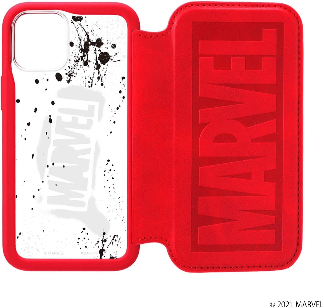 Glass Flip Case for iPhone 12/12 Pro, 12 Mini, SE (2nd Generation), 8/7/6s/6 (iPhone 12mini, Marvel Logo)
