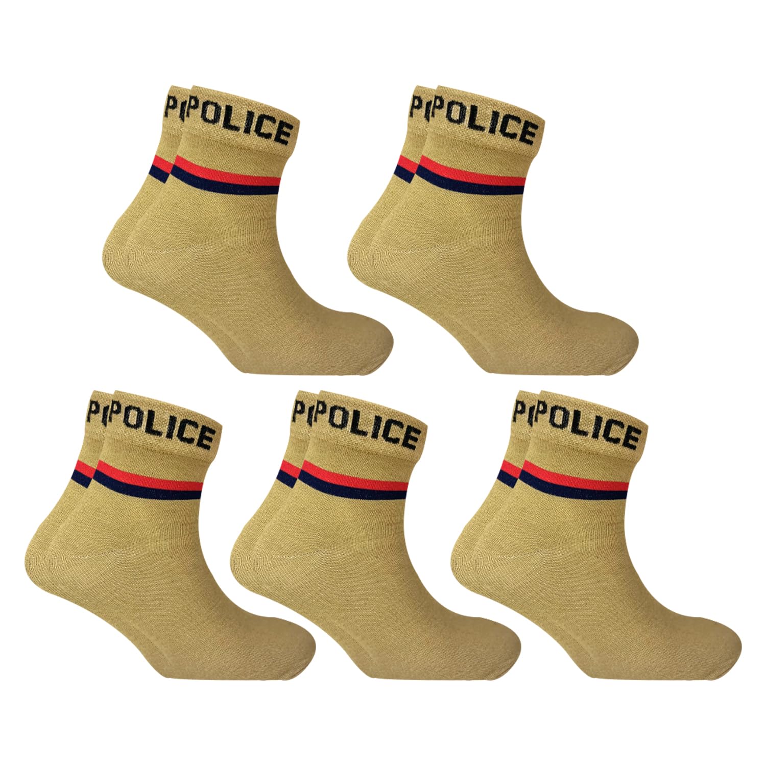 vdangi Men's/Women Calf Length Cotton Khaki Socks Training (Pack of 5) Free size-picture-36