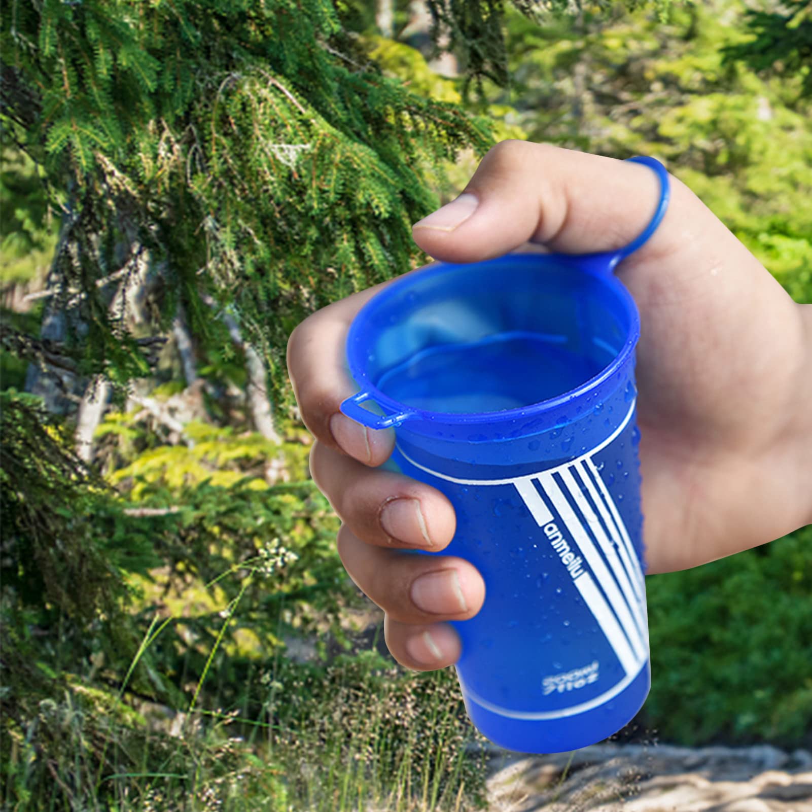 SYEYCW 3 Pièces Tasse De Voyage Pliable, Gobelet Pliable En Silicone, Silicone Portables Réutilisables, Avec Couvercle Hermétique, Pour Pique- Nique, Camping, Randonnée, Voyage, 3 Couleurs