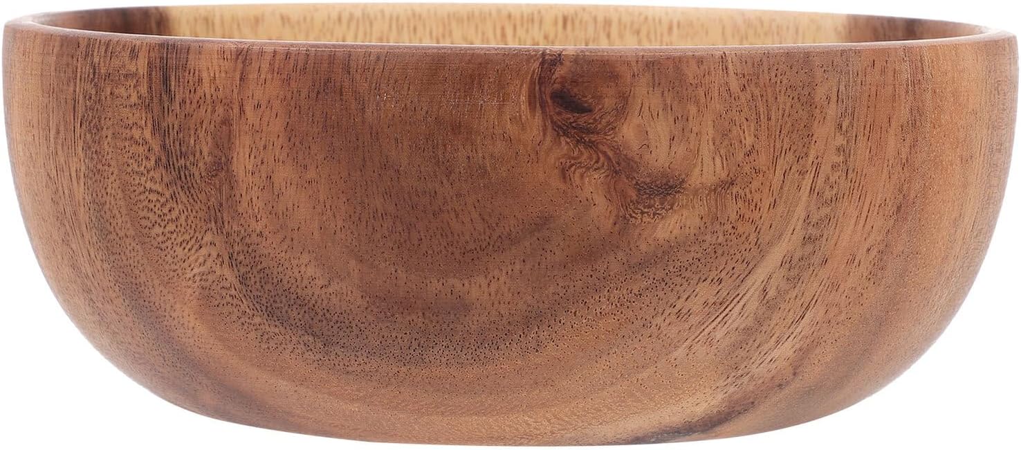 Acacia Wood Salad Bowl and Fruit Snack Bowl 6.2 X 7.5 Cm Kitchen Tool for Dining and Entertaining