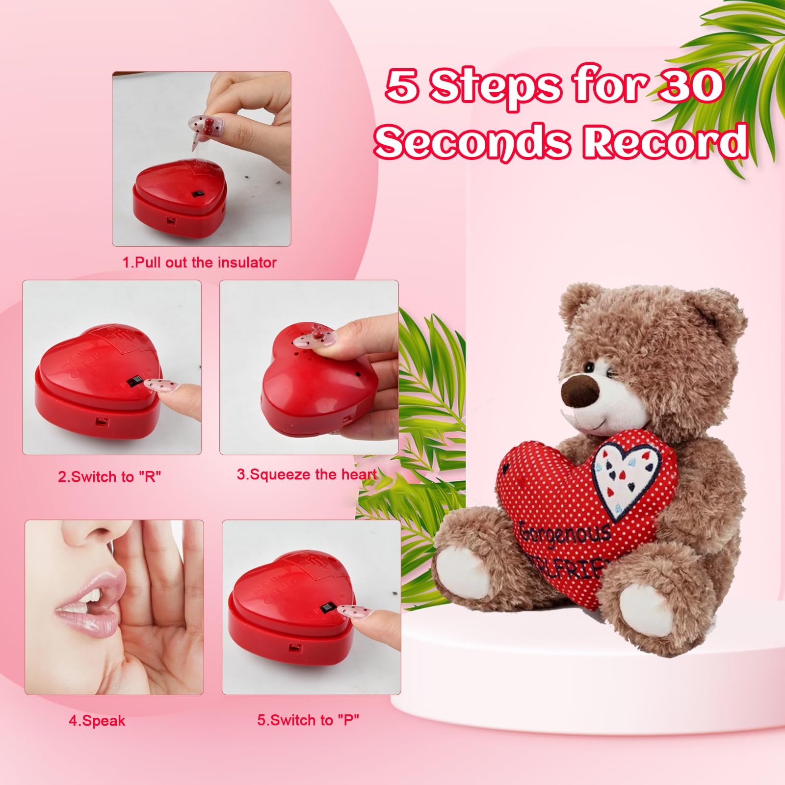 Heart Shaped Mini Voice Recorder 30 Seconds - Image 3