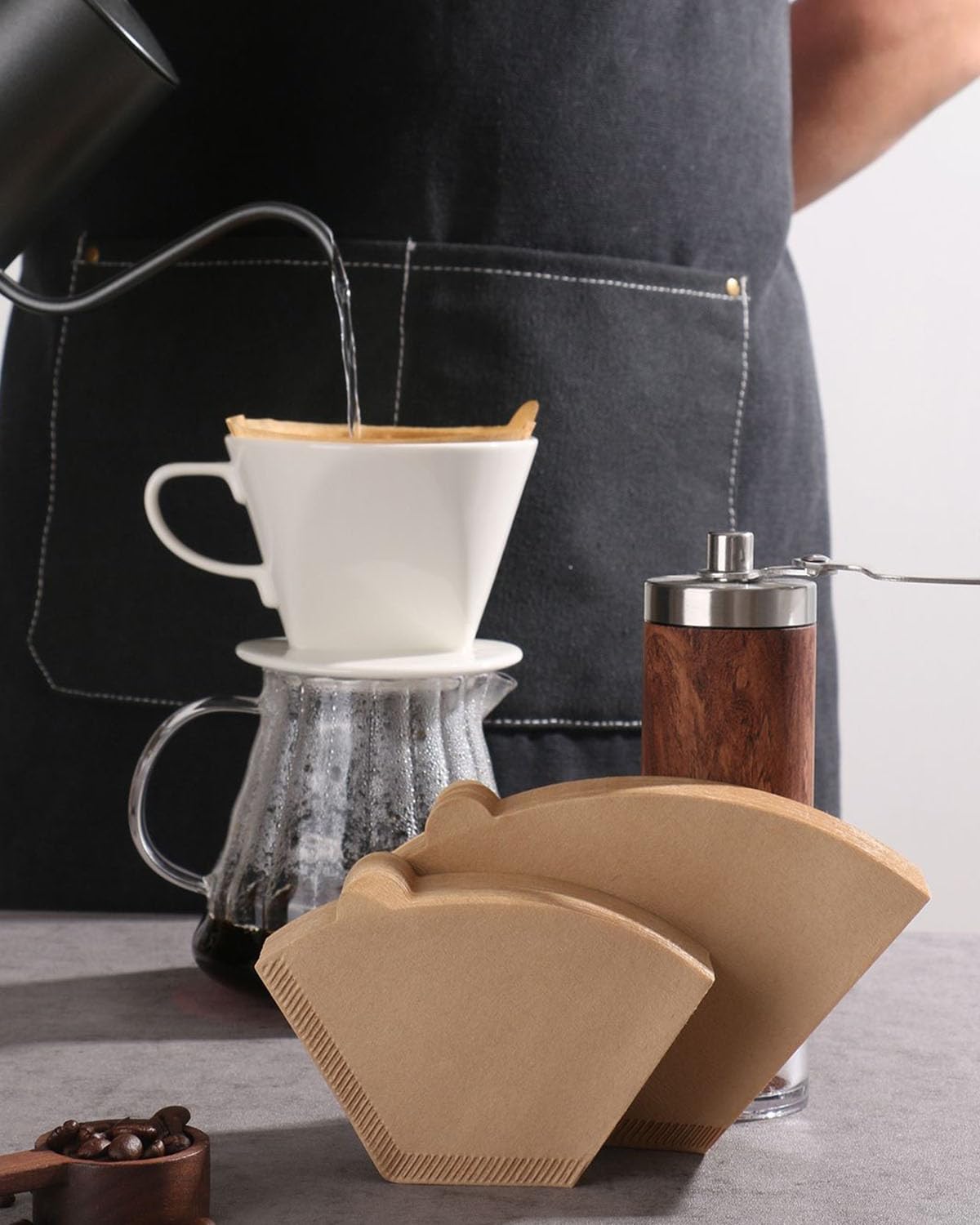 Kegel-Kaffeefilter #4, natürlicher, ungebleichter Kaffeefilter für 8–12 Tassen, passend für Einweg-Papierfilter für Ninja, Mr. Coffee, Hamilton Beach, Melitta, Pour Over und Tropfmaschinen