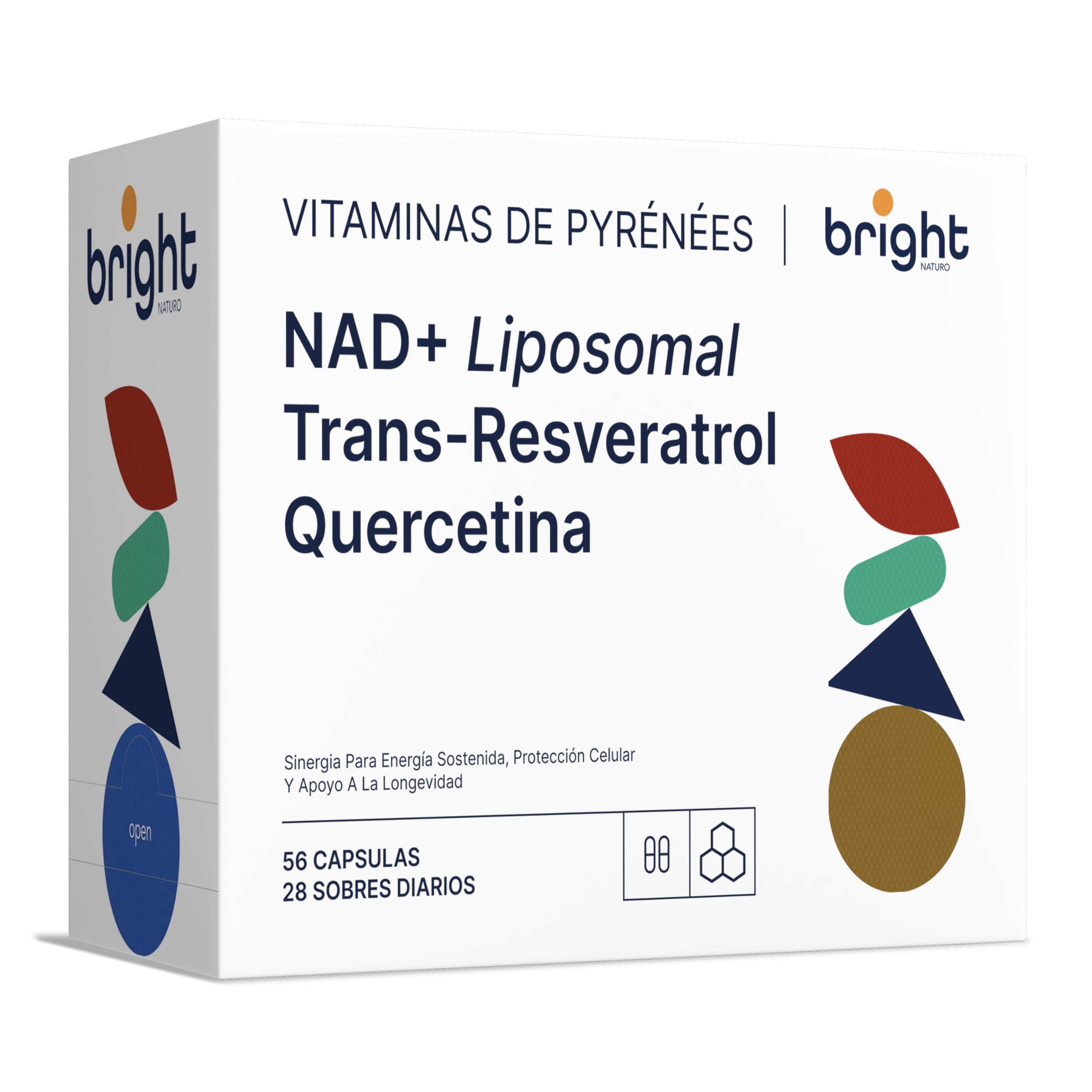 Nad+ Liposomal, Trans-Resveratrol, Quercetina - SmartAbsorb™ | para energía, metabolismo y función cerebral | 28 sobres diarios