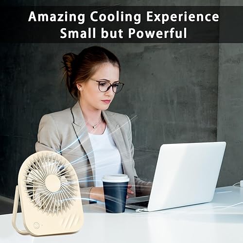 Miniatura 3 de Ventiladores de escritorio pequeños recargables, plegable de 180 con inclinación de 180, ventilador personal pequeño para viajes, funciona con