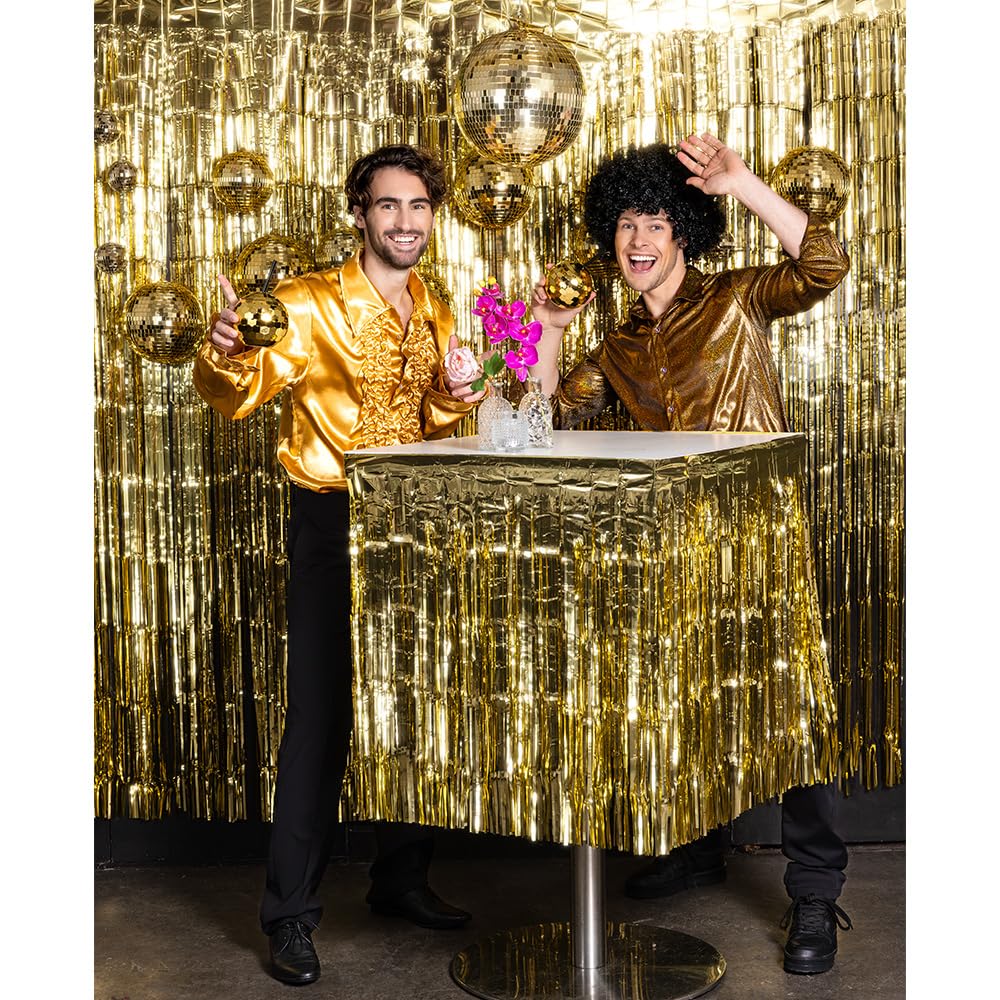 Boland 70er Jahre Disco Hemd für Herren | Gold - Party