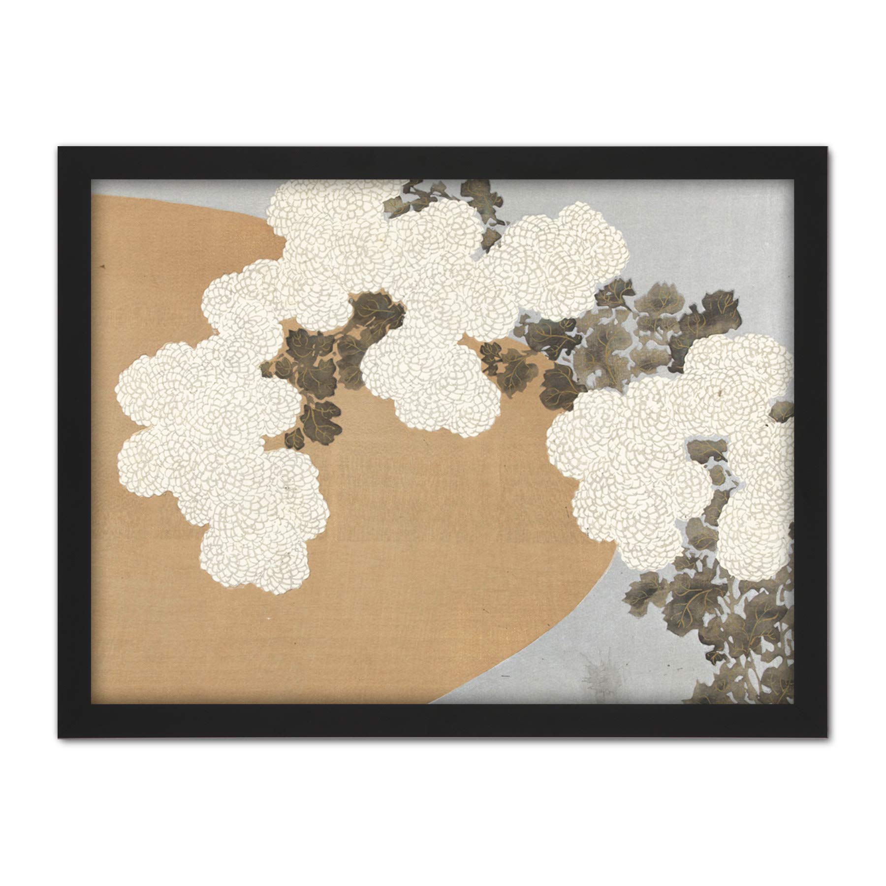 Artery8 Kamisaka Sekka Chrysanthemums Japanese Painting Artwork Framed Wall Art Print 18X24 Inch