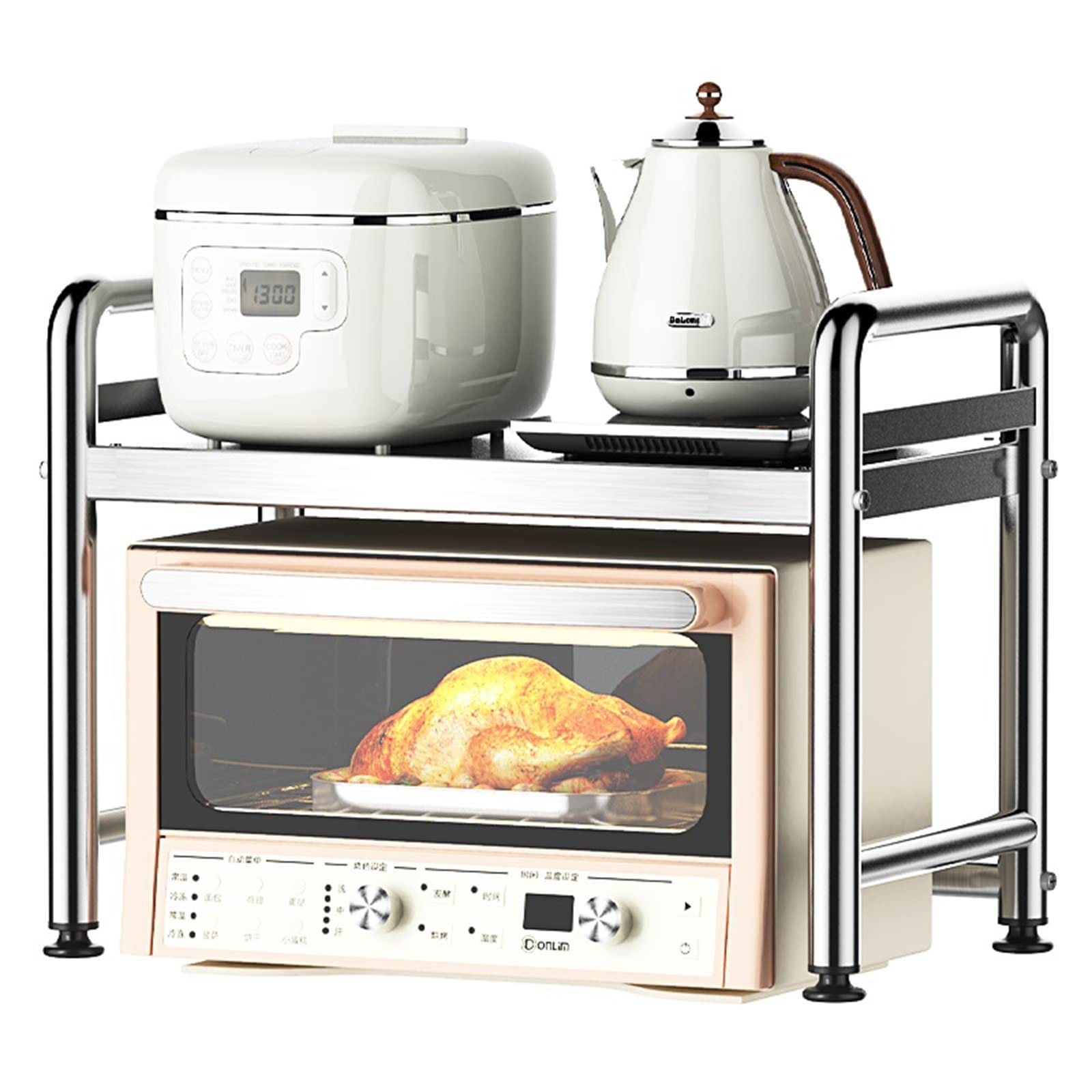 Support de four et micro-ondes en acier inoxydable étagère de cuisine robuste