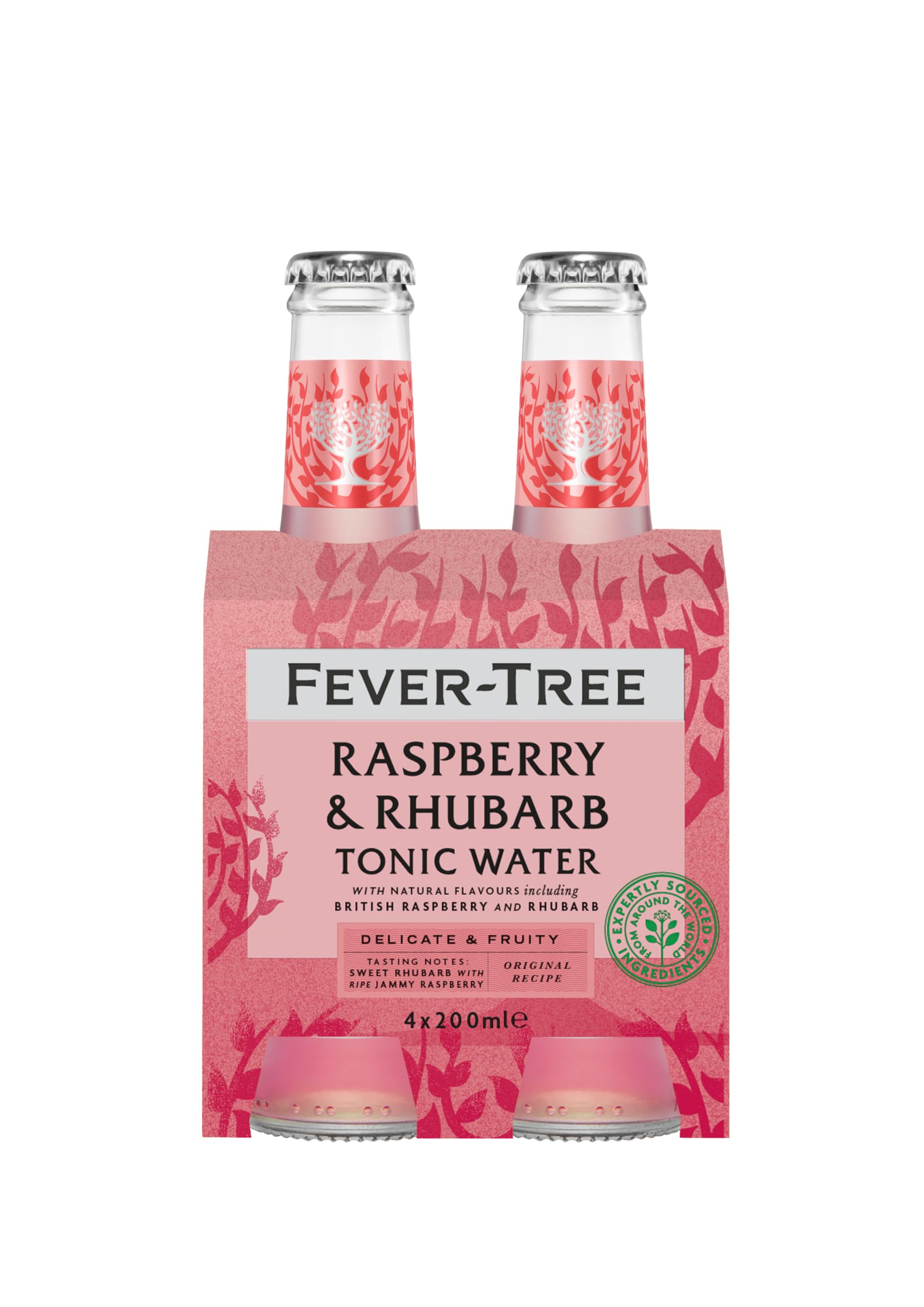 FEVER-TREE - 24 Bouteilles de 200ml - Raspberry et Rhubarb Tonic Water (Framboise-Rhubarbe)