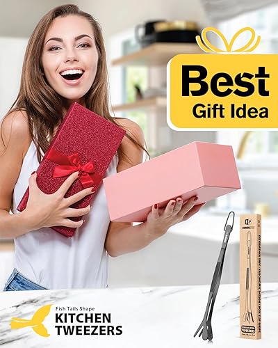 Miniatura 7 de Pinzas de cocina de doble punta, pinzas de cocina profesionales 2 en 1 de acero inoxidable 2 en 1 para cocinar, reparar, mariscos, barbacoa,