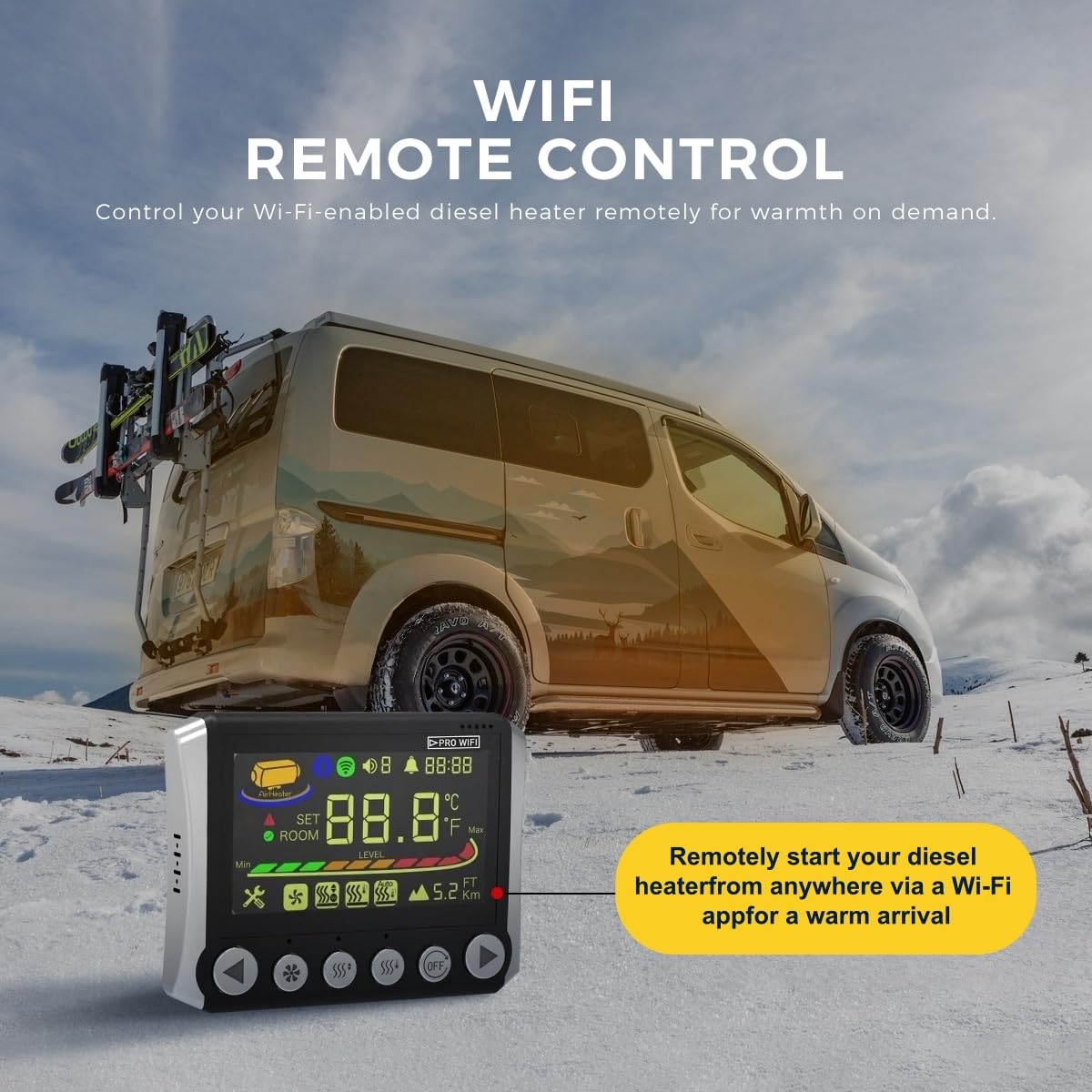 Sunster 8KW Split-Diesel-Lufterhitzer mit WLAN App & Fernbedienung, Leise Ölpumpe Sparsam 10L Tank für Wohnmobil LKW Camper Boot