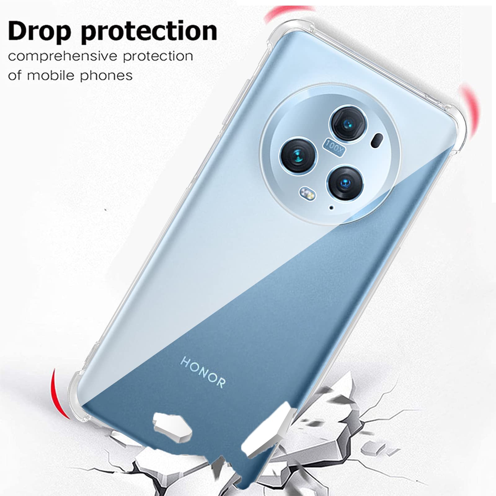 Effcotuo Custodia per Honor agic 7 Pro Cover [Fibra di Carbonio