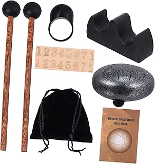ERINGOGO 1 Conjunto De 6 Tambores De Língua De Aço Instrumento Guiro Instrumento De Percussão De Metal Tambores De Meditação Para Adultos Crianças Pan Tambor Instrumentos Musicais Tambor