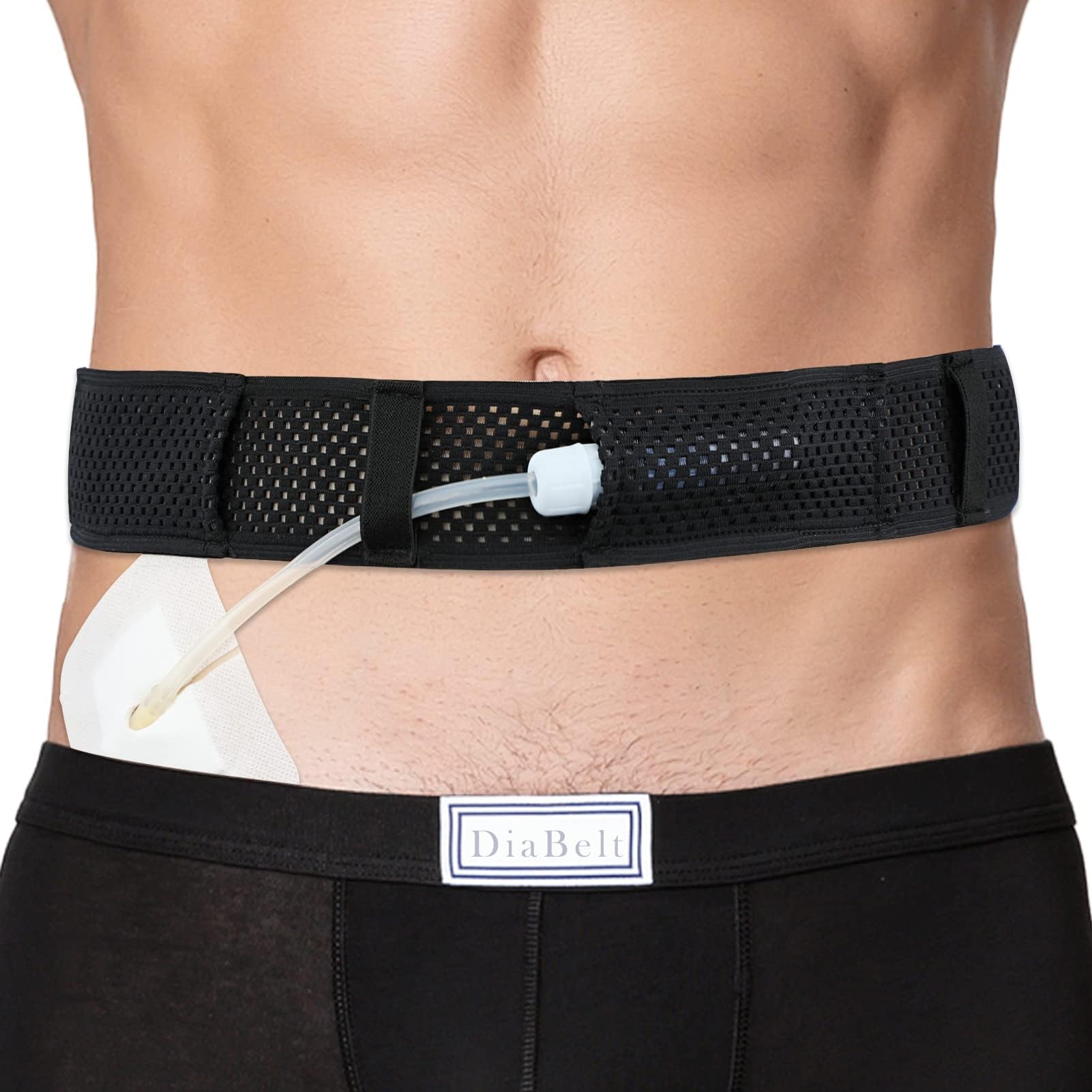 Mesh Breathable PD Belt Peritoneal Dialysis Catheter Accessories Supplies Soft Transfer Set Holder Protector Belts for Stomach Feeding Peg J Tube Women Men Adults Black