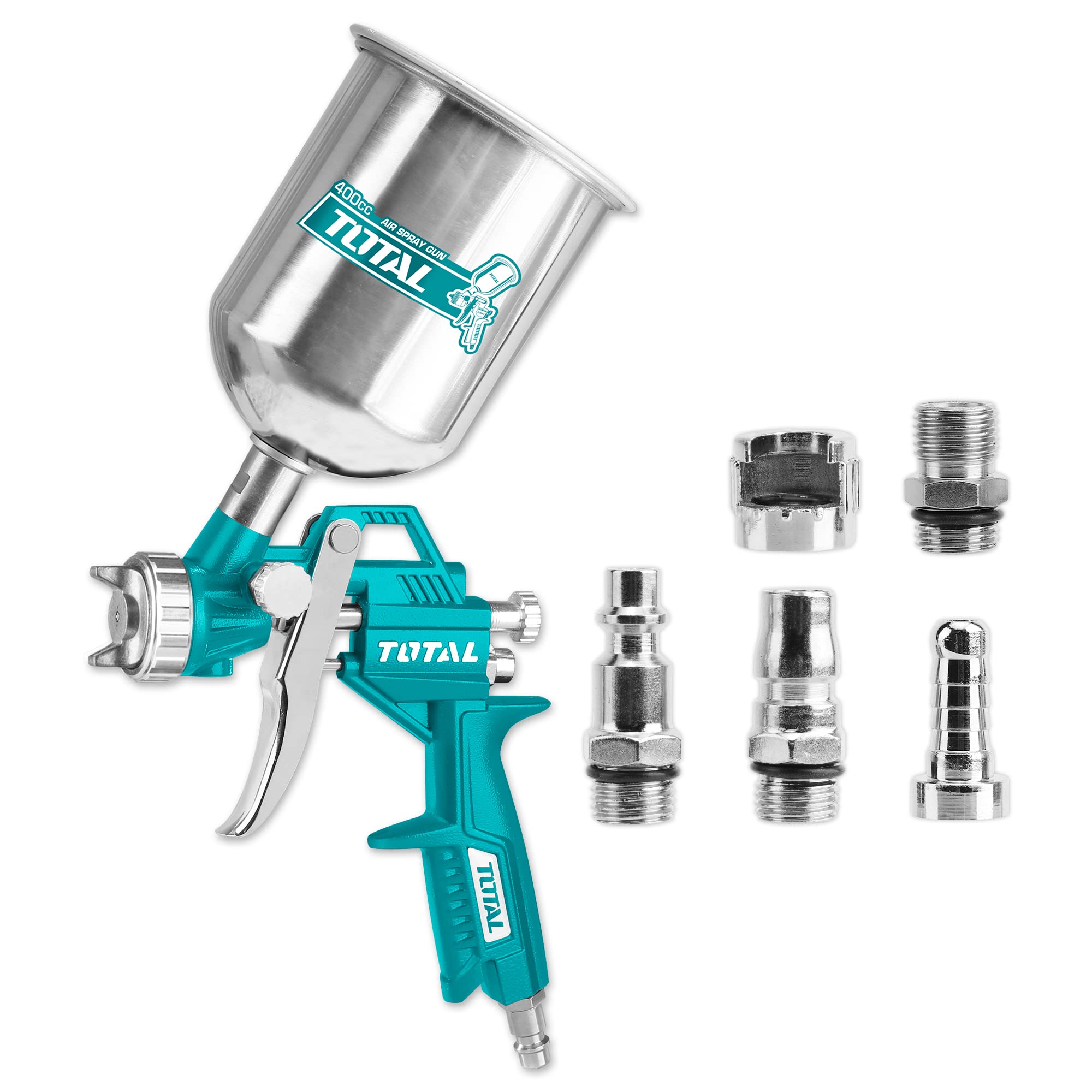 Total TAT10401 Air Spray Gun With High Performance - Teal White