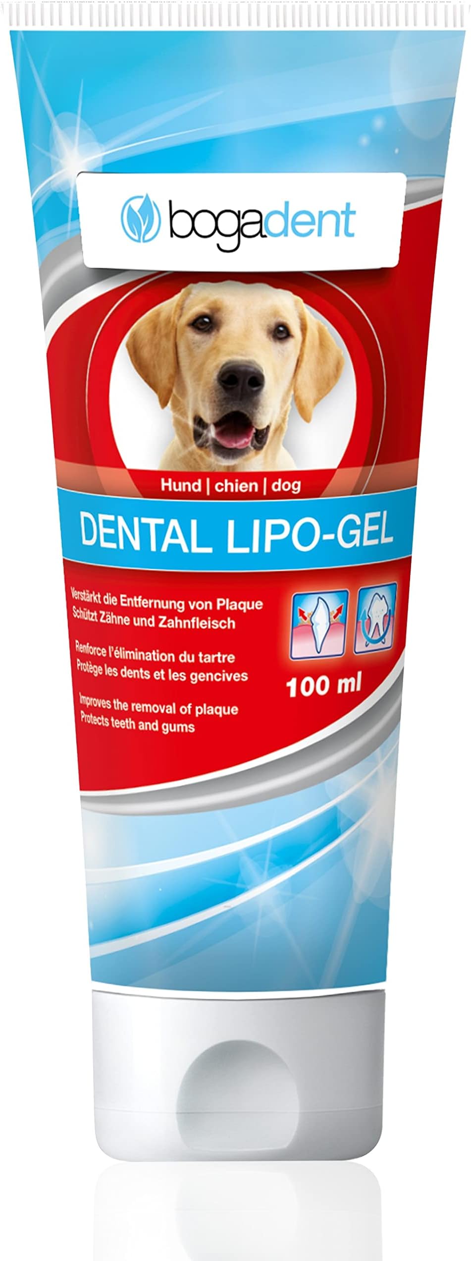 bogarBogadent Dental-Lipo Gel - Natural Dental Care, for Better Mouth Hygiene, Toothpaste for Dogs, Against Tartar & Bad Breath, Breath Freshener Dental Gel for Dogs, 100 ml