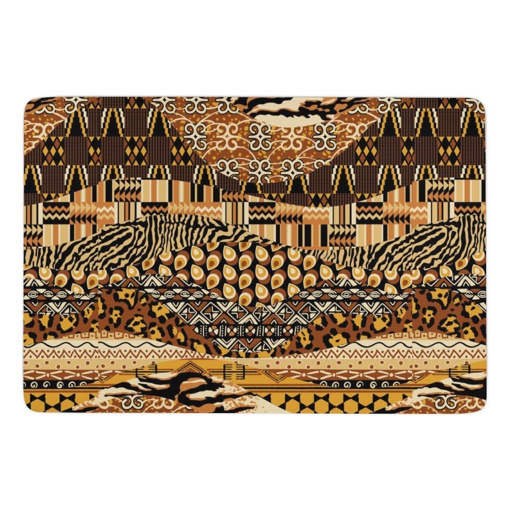Tapis de sol patchwork de style africain, tapis de sol doux pour salon, chambre à coucher (100 x 150 cm)