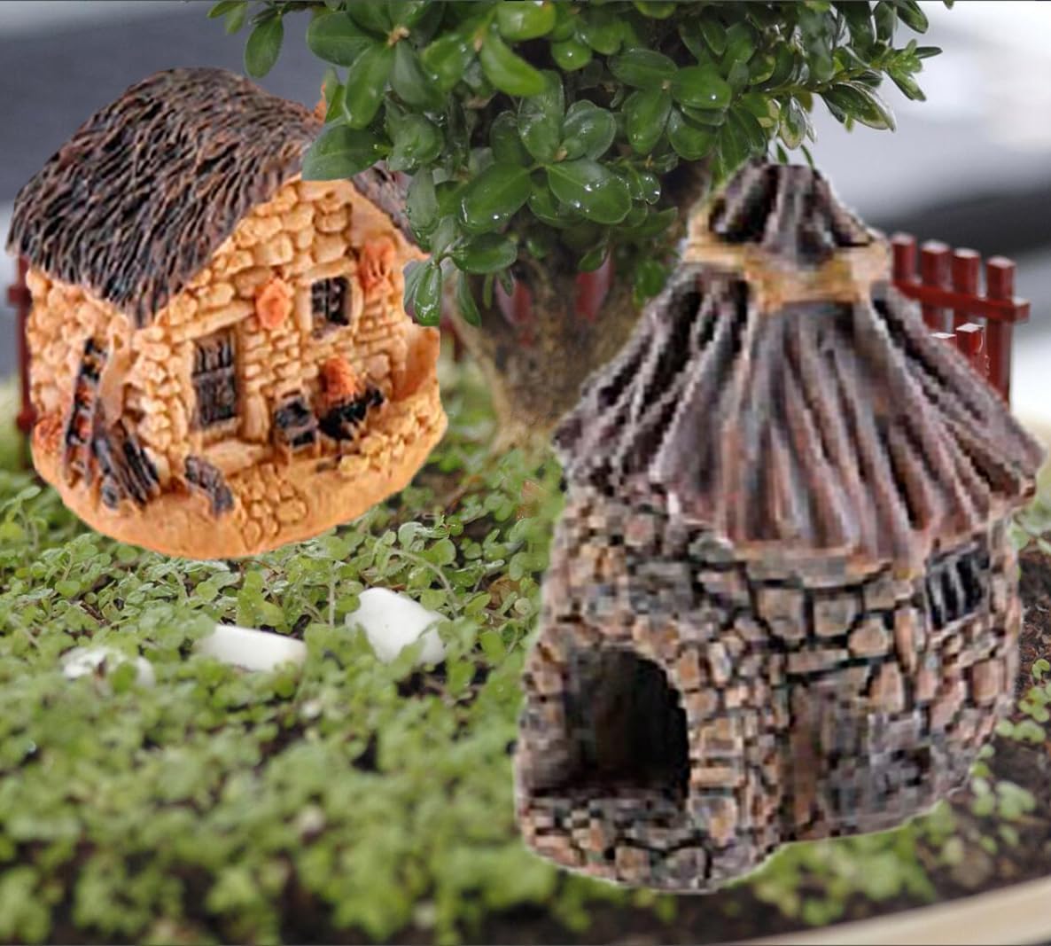 WETPUXI Miniature Fairy Garden Houses Review: 8pc Resin Cottages for Fairy Gardens, Terrariums & Succulents