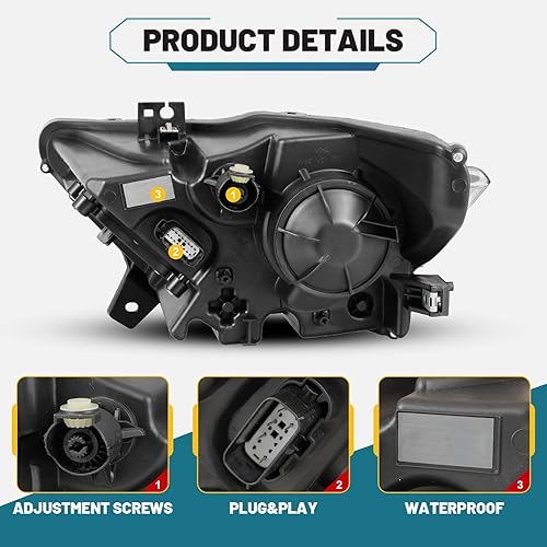 Miniatura 4 de Conjunto de faros delanteros para Ford Mustang Coupe y Convertible 2015-2017, Ford Shelby GT350 2016-2020, Ford Shelby GT500 2020-2021, con faros