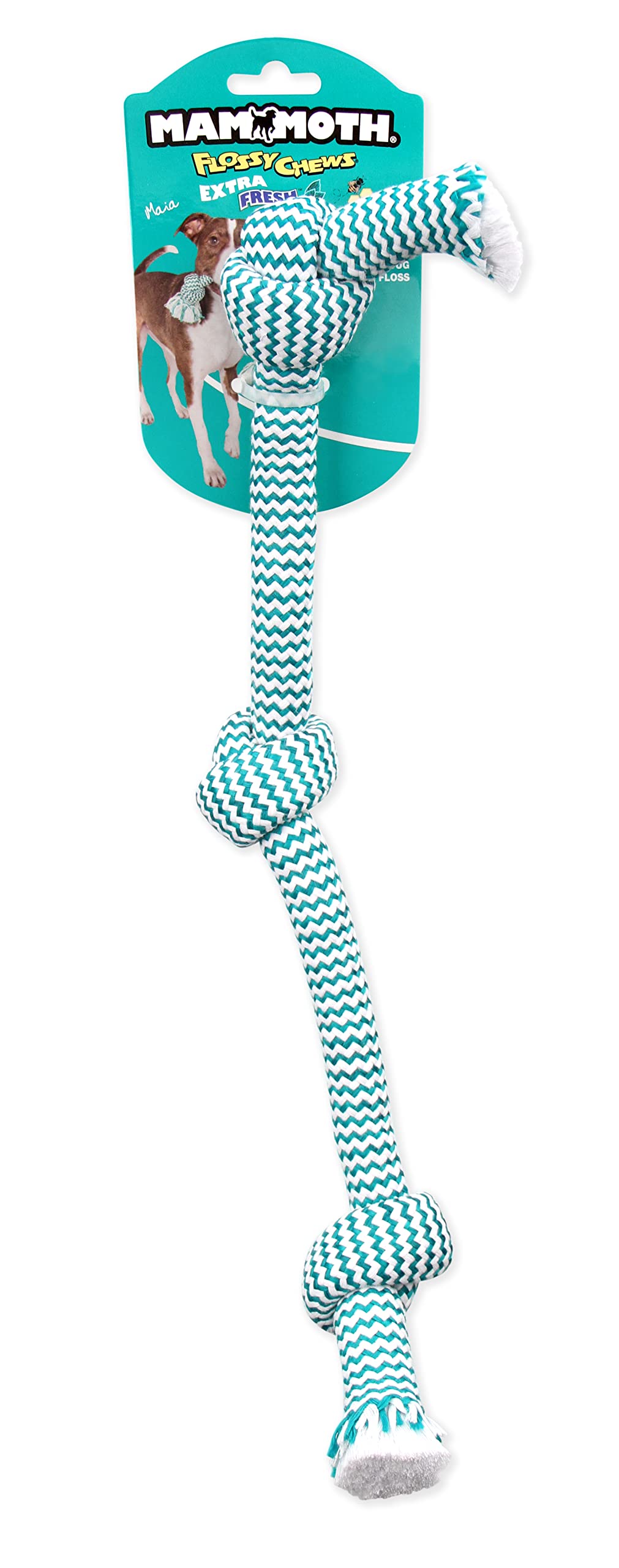Amazon.com : Mammoth Flossy Chews Extra Fresh Rope Tug  Premium  Cotton-Poly Yarn with Floss Tug Toy for Dogs  Interactive Dog Rope Toy   Tug Dog Chew Toy for Small to