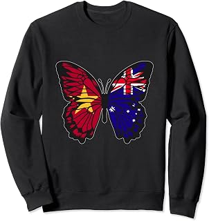 Vietnam & Australia Mix Butterfly Half Vietnamese Australian Sweatshirt
