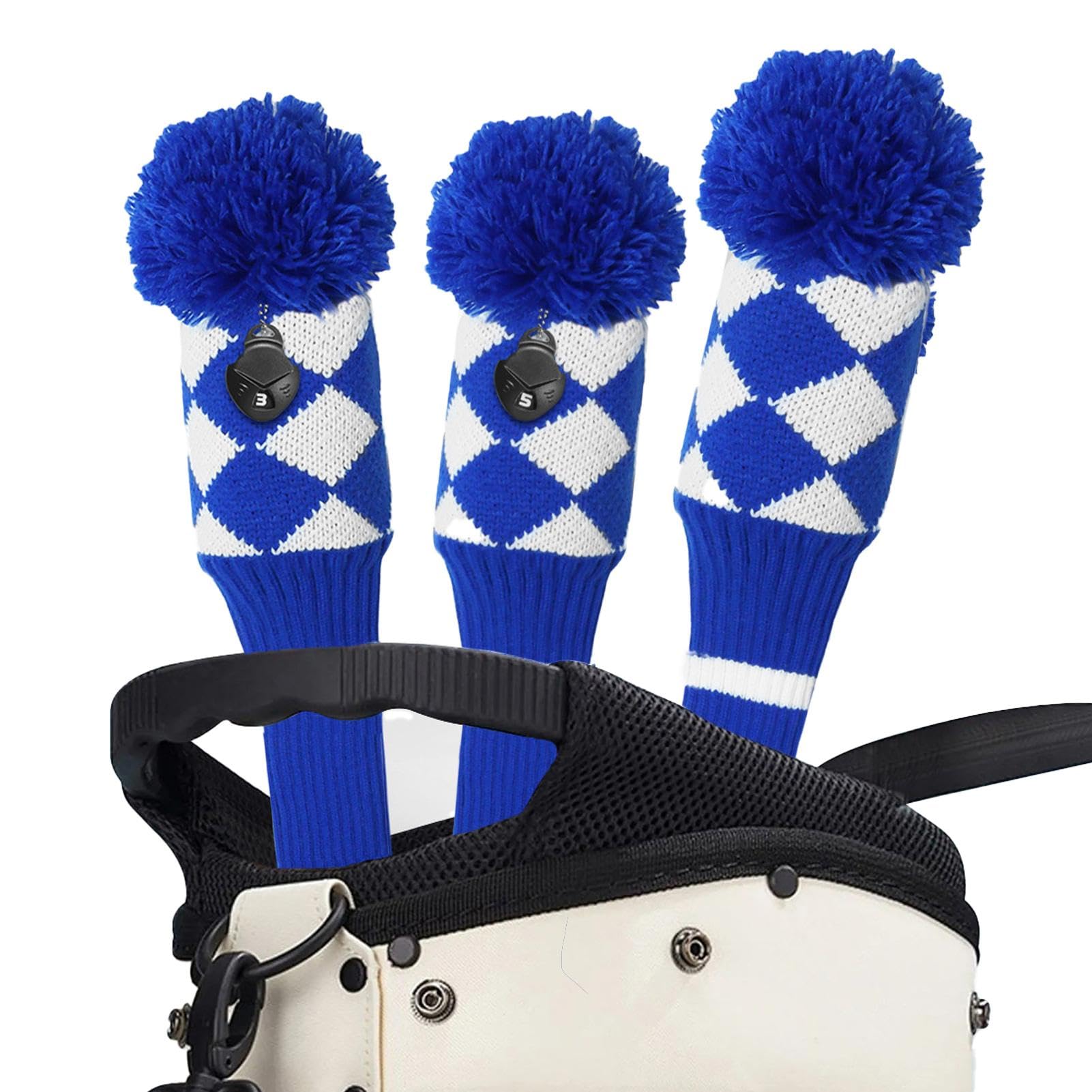 Copri testa in maglia per mazze da golf, Set di coperture per mazze da golf, Copritesta per mazze da golf, Coperture divertenti per mazze da golf per donne e uomini, Borsa da golf