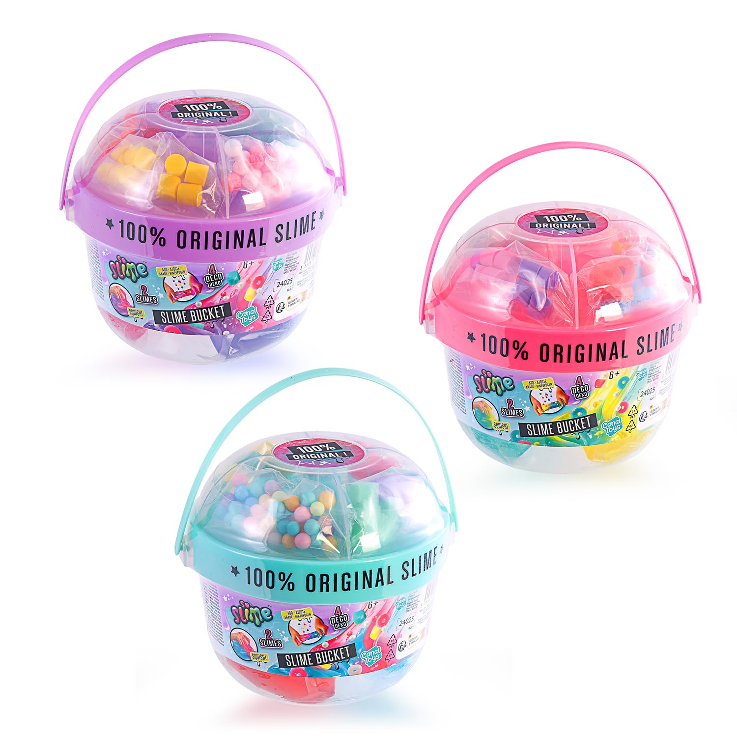 So Slime Mix’in Bucket – Slime Bucket with 2 Textured Slimes, Charms & Decorations – Kids gift, Ages 6+ | Collect All 3 Styles (Styles may vary)
