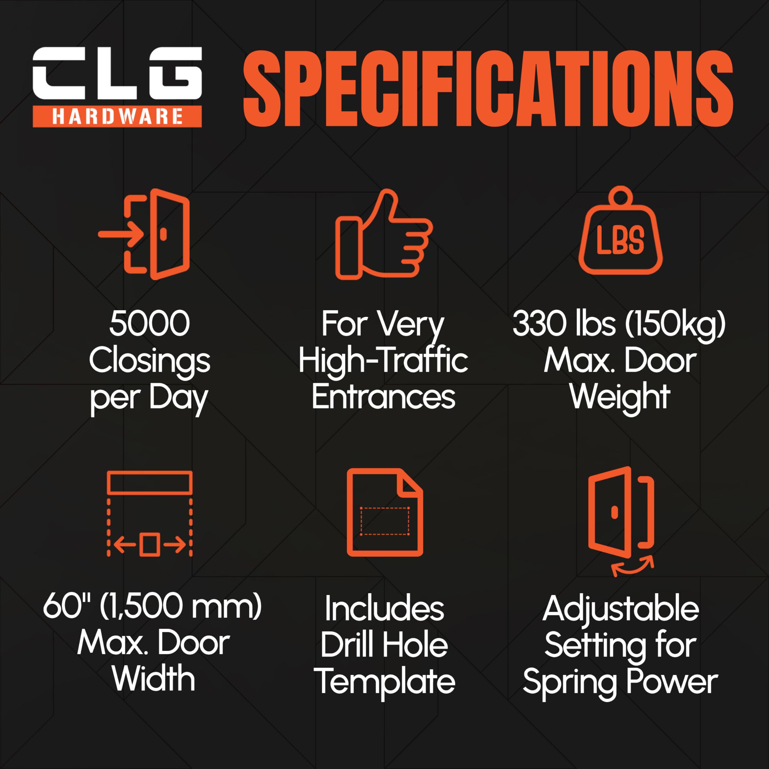 CLG HARDWARE Extra Heavy Duty Commercial Door Closer, Closing Delay Timer — Amazon image 3