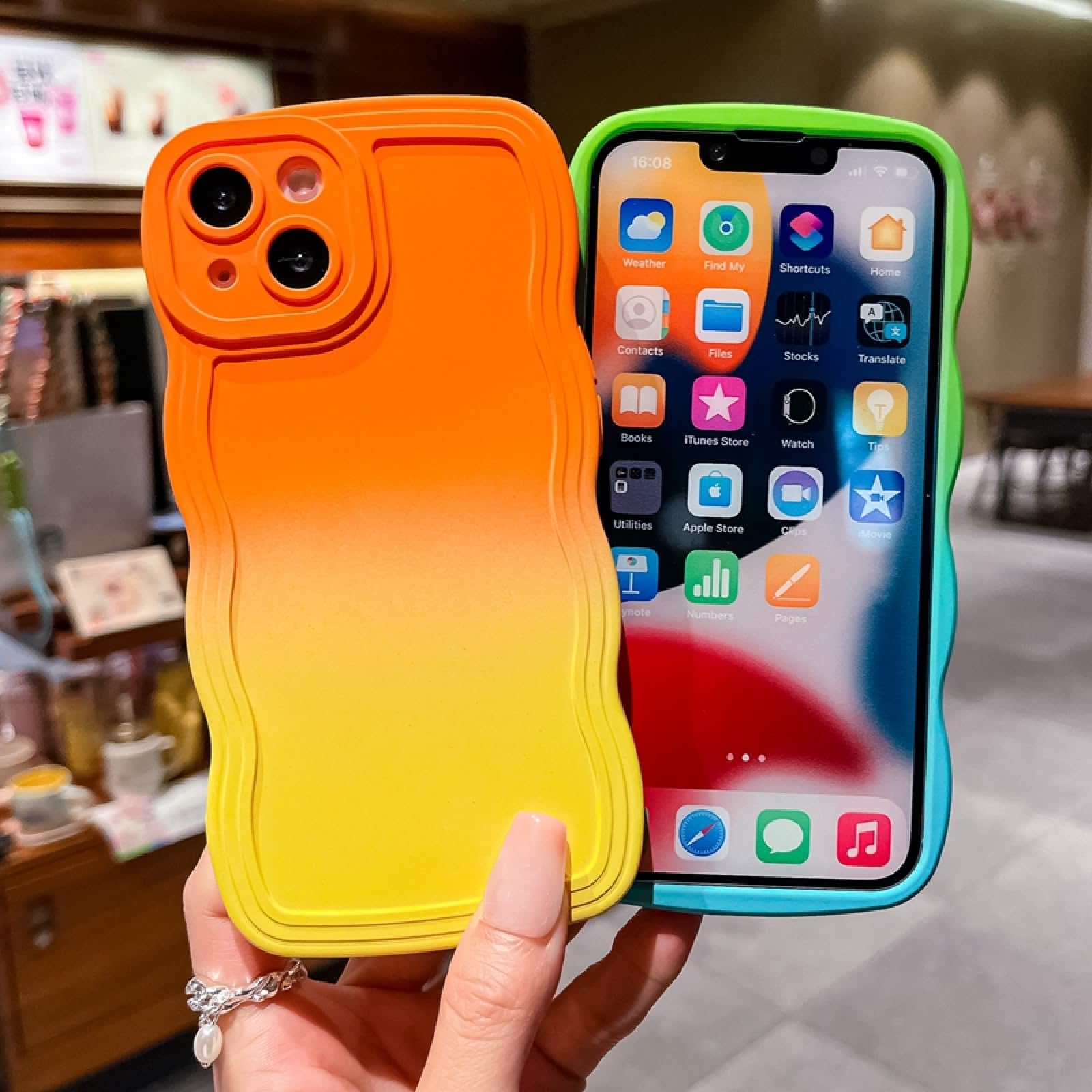 Custodia riccia ondulata antirughe placcatura di lusso per iPhone 17 16