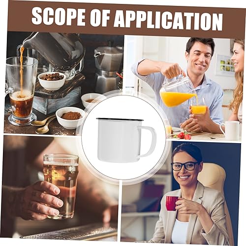 Miniatura 4 de Juego de 4 tazas de esmalte rojo  Tazas de camping vintage para bebidas calientes, leche y café perfecto para la oficina en casa y uso al aire libre