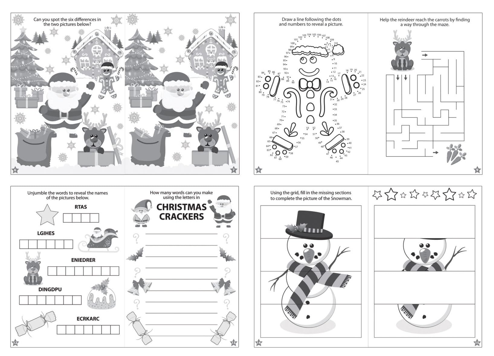 Henbrandt 24 Libricini Attività Di Natale Per Bambini - Mini Puzzle E Coloranti Formato A6, Idee Regalo Festa, 16 Pagine - 2
