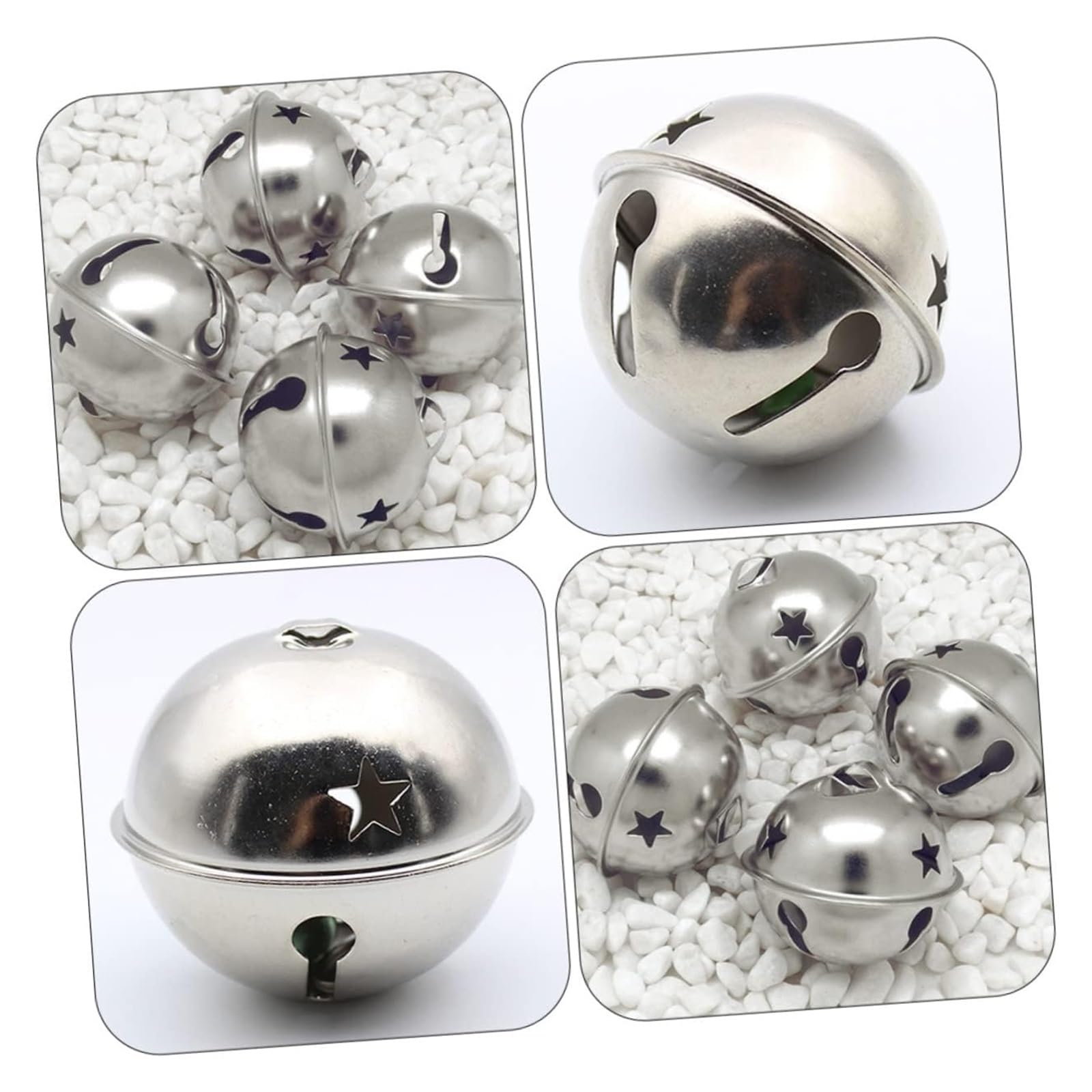 Campane artigianali, ornamenti for campane di Natale, campanelli artigianali, campana in lacca d'argento appesa campana ornamentale for campana di Natale(3cm*20pcs)