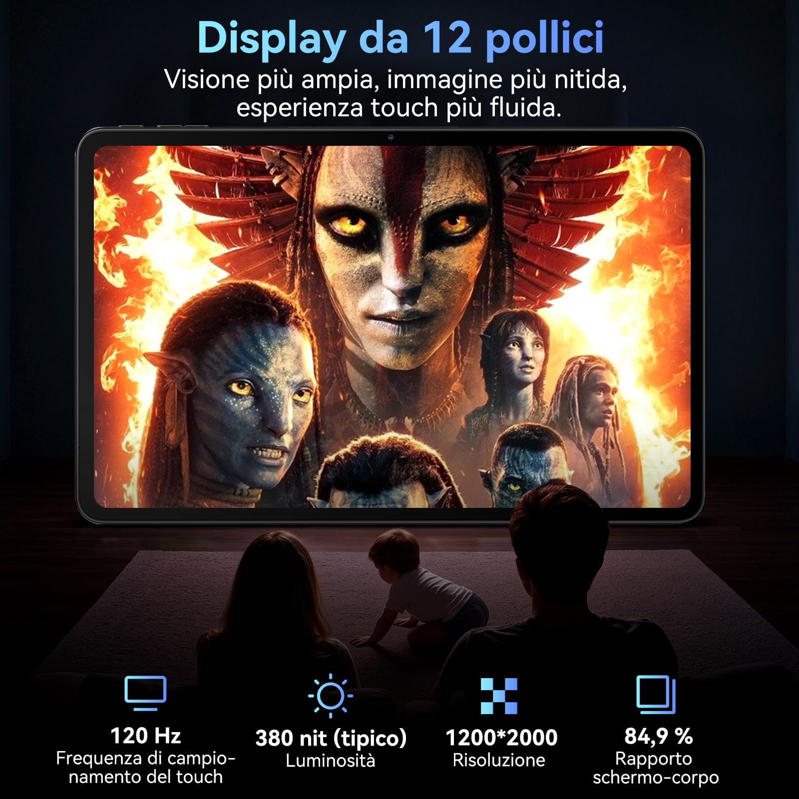 2026 Tablet Android 16,Tablet 12 Pollici con Tastiera,4G LTE+5G WiFi,24GB RAM+128GB ROM,Octa-Core Tablets con Penna/Mouse per lavoro e studio,9000mAh,WideVine L1/Gemini AI/GPS/Face ID,Garanzia 4 Anni