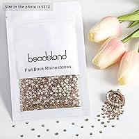 Vista 382 de Beadsland 1440 diamantes de imitación de cristal con parte trasera plana, gemas redondas, sombra dorada, SS20, 0.181-0.189 in