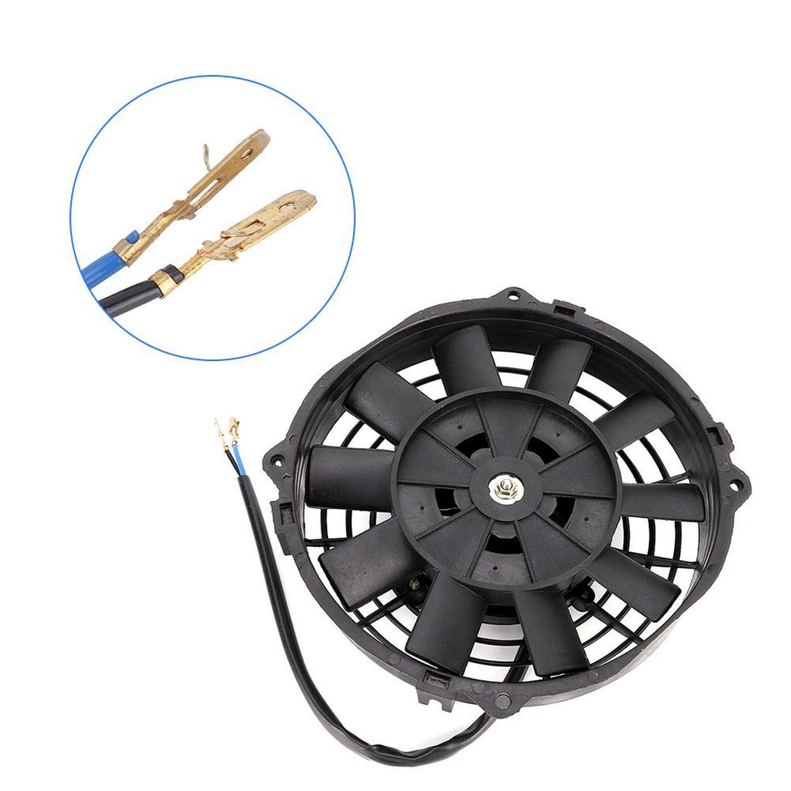 Ventola di raffreddamento del radiatore elettrico, ventola del radiatore sottile da 7 pollici Thermo 12V universale con kit di montaggio