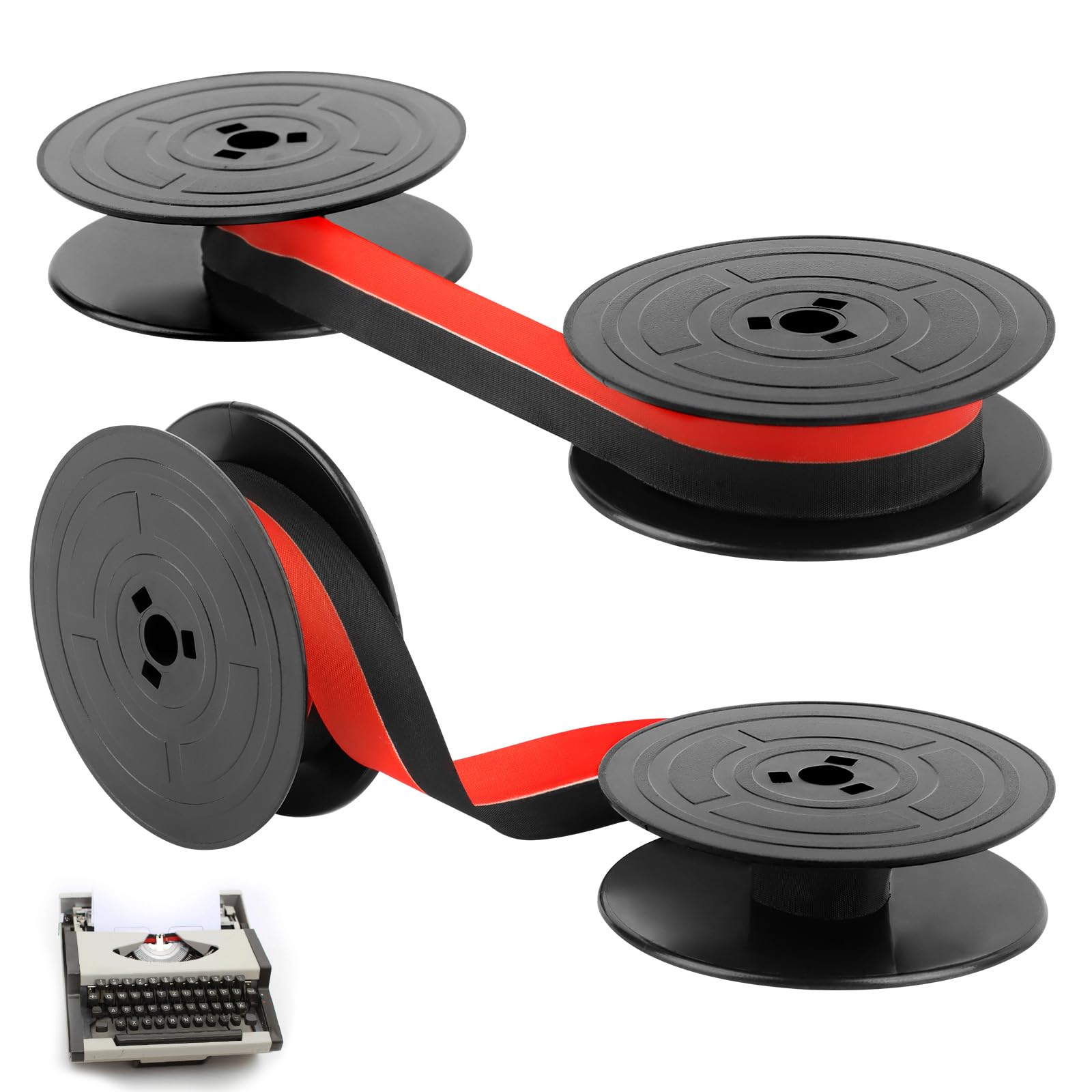 Rubans Noir Rouge Machine écrire Lot De 2 Rubans Machine à Écrire Nylon - Noir Et Rouge Compatible Brother GR9 NE800 DIN 2103 Ruban Noir Rouge Machine