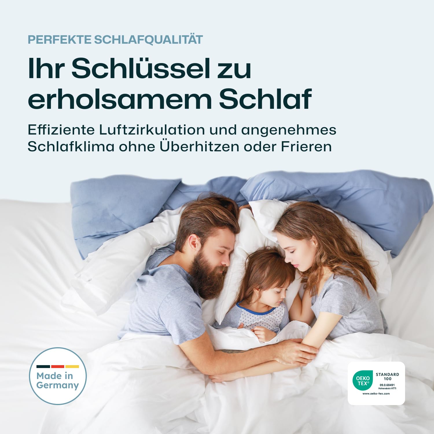 RAVENSBERGER Comfortmatratze Ravo-PUR - Härtegrad H3, mittel - 90 x 200 cm, Höhe 19 cm - ergonomische 7-Zonen Matratze mit Funktions-Bezug, allergikerfreundlich