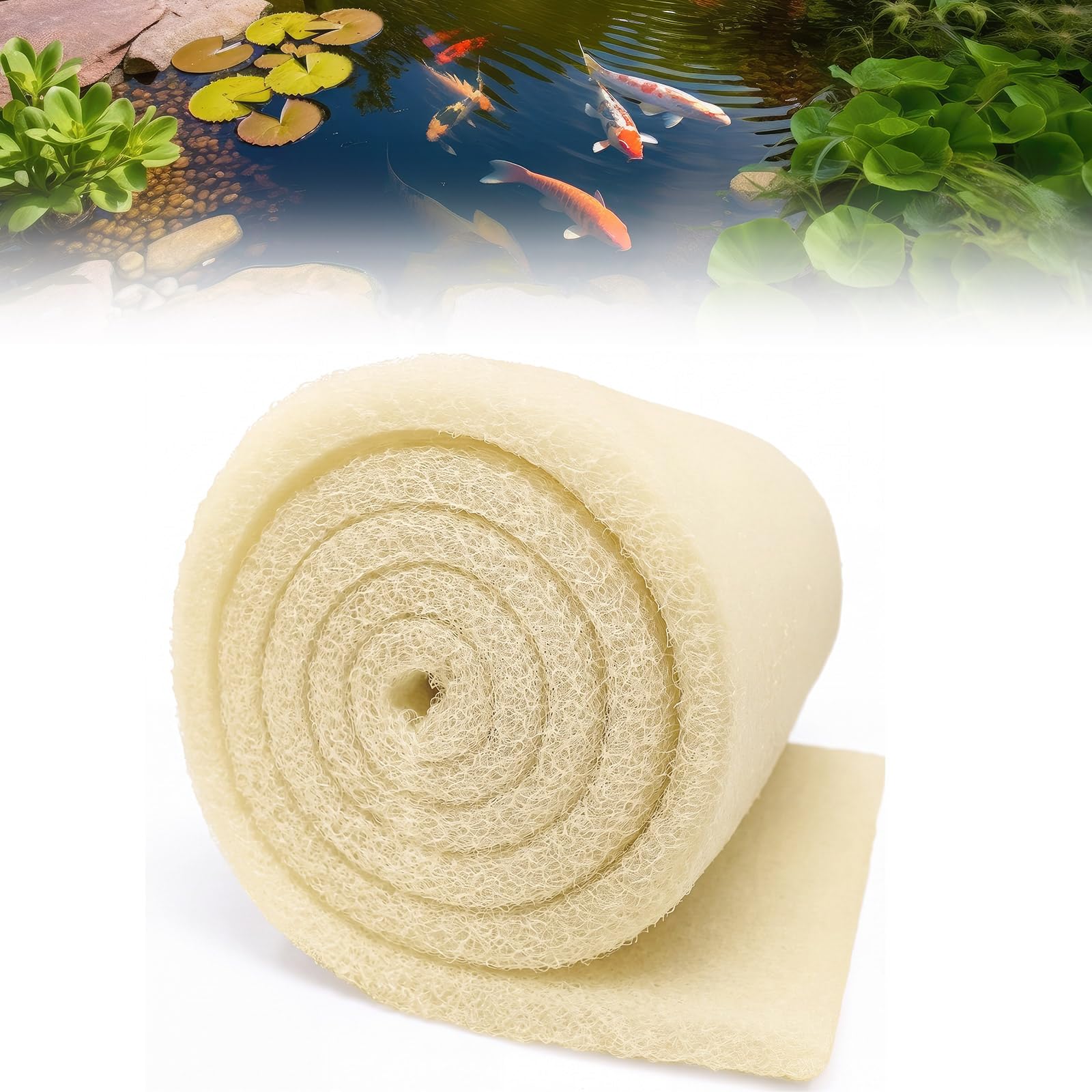 LemonRoad Pond Filter Pad Roll, 20 Ppi Coarse Filter Media, 12" X 79" X 2"