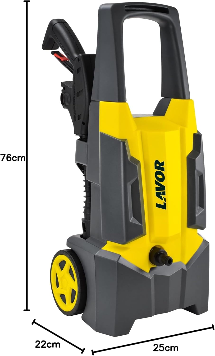 Dimensions diagram for LAVOR DIVE Plus 130 pressure washer