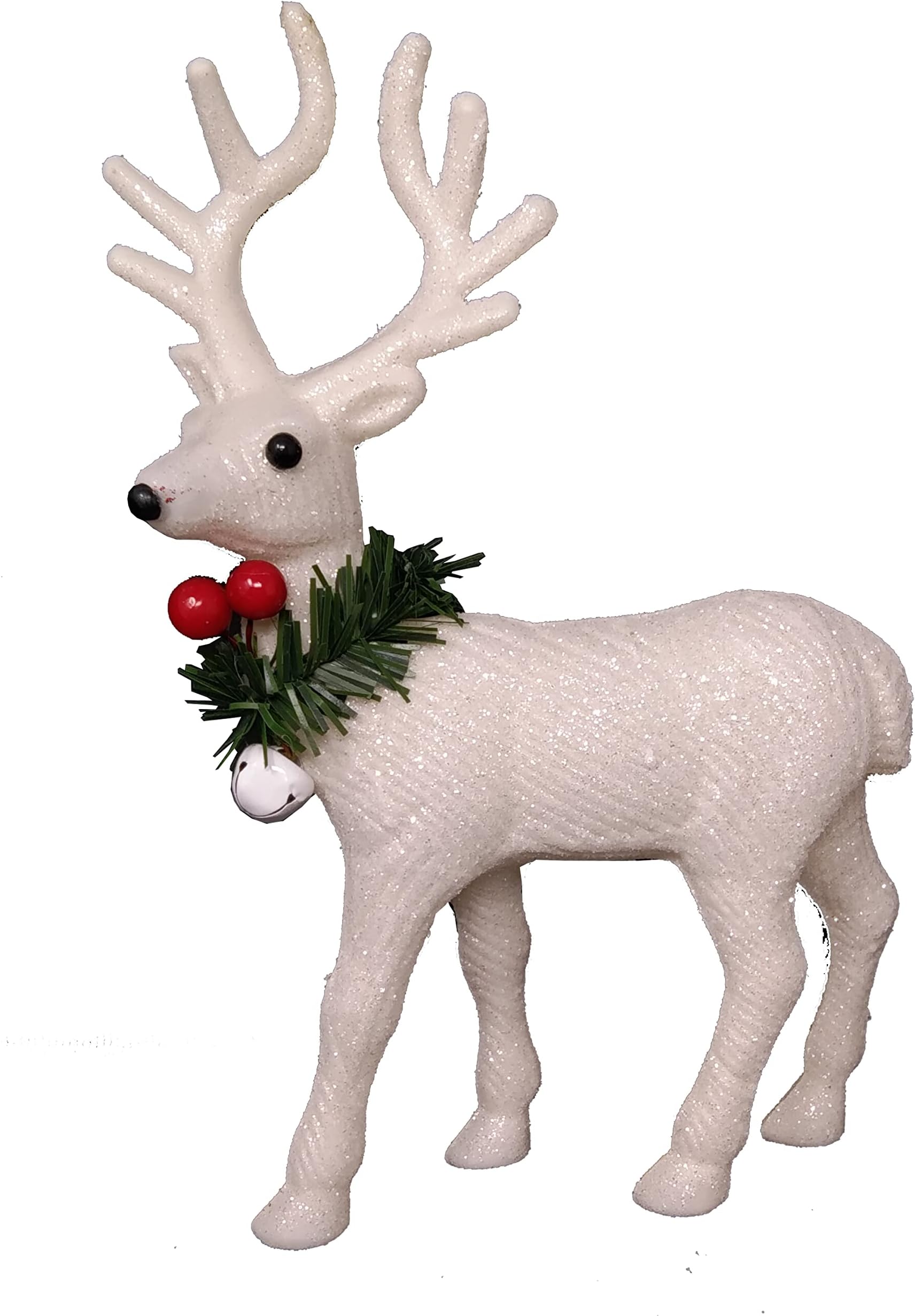 Excel Impex Christmas Rein Deer Big White Colour for Christmas Tree Hanging Decoration 9 Inches