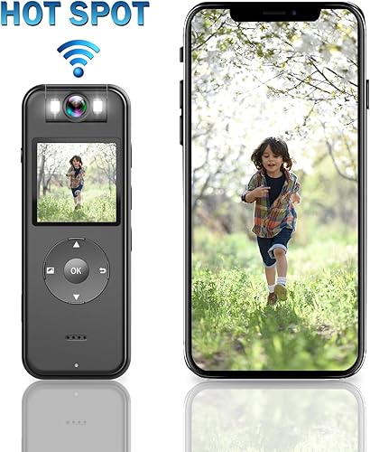 Miniatura 3 de HONGHOO Cámara corporal de 128 GB 4K 30FPS UHD, grabadora de pantalla de 1.4 pulgadas, iluminación de visión nocturna, batería de 6 horas de