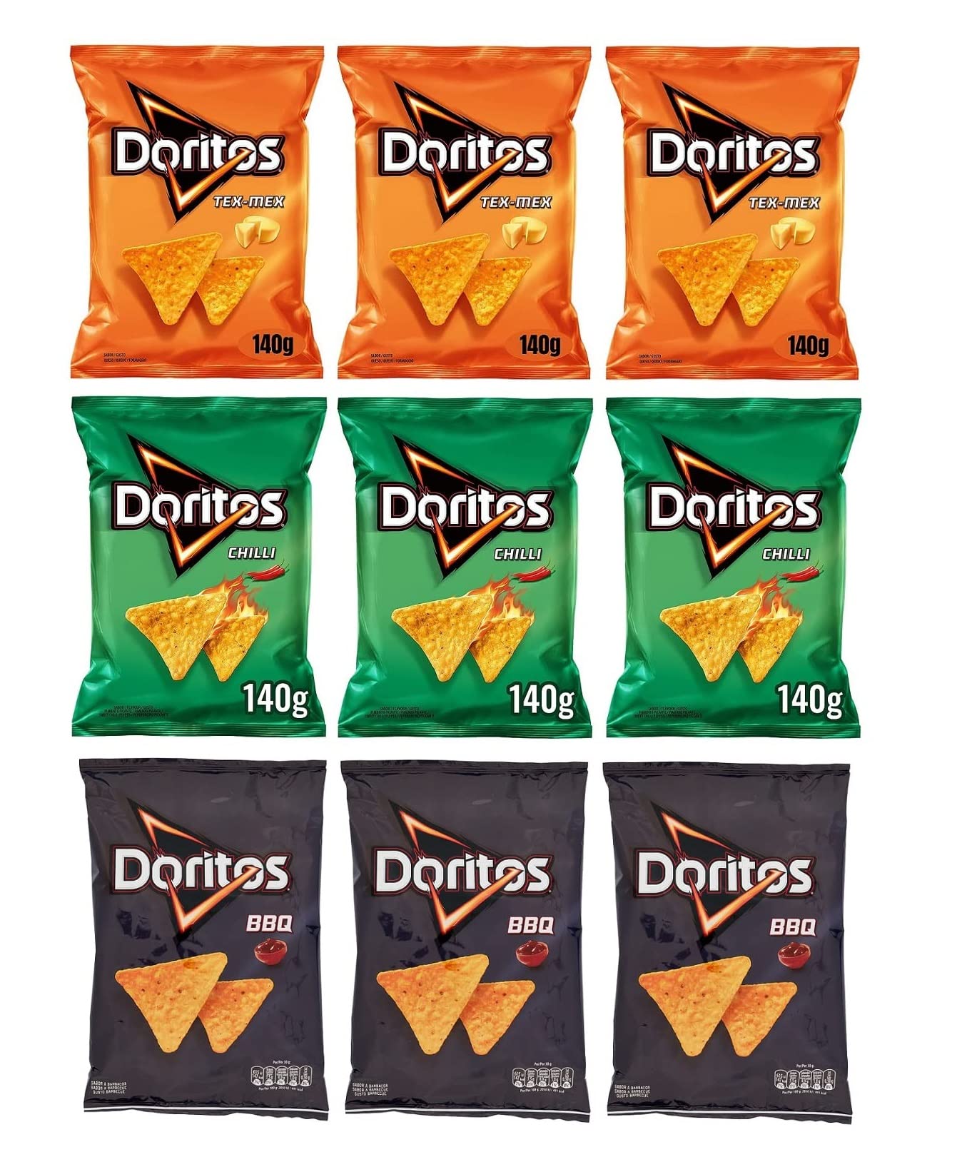 Test Package Doritos TexMex Chilli BBQ Corn Snacks Potato Chips