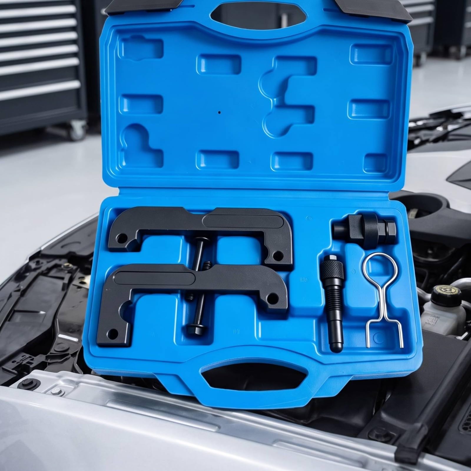 Attrezzi Fasatura Riallineamento Motore Portatile, Kit fasatura con Valigetta, Resistente Corrosione, Kit con Valigetta, per Officina, Meccanici,