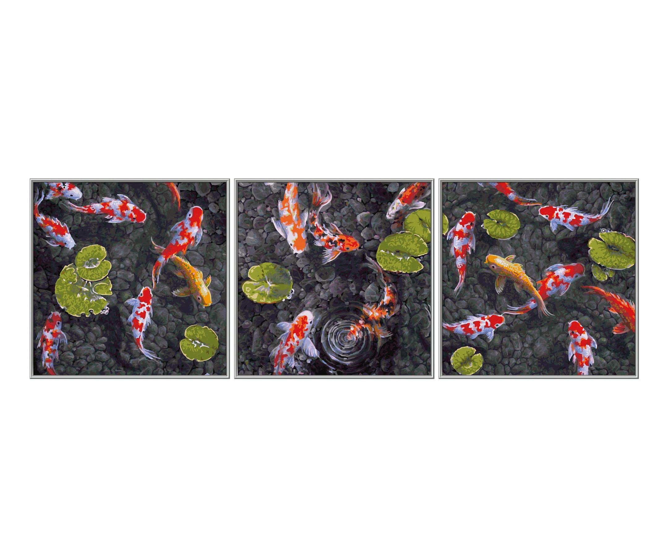 Schipper 609470860 Malen nach Zahlen - Koi Juwel im Fischteich - Bilder malen für Erwachsene, inklusive Pinsel und Acrylfarben, 40 x 120 cm