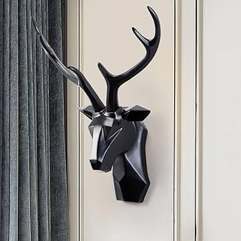 Amazon.co.jp: 鹿の頭 壁掛け 枝角 装飾 動物の頭 壁飾り 素朴な壁飾り