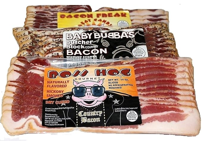 Amazon Com Bacon Freak Dry Cured Gourmet Bacon Sampler 42 Ounces Total Grocery Gourmet Food
