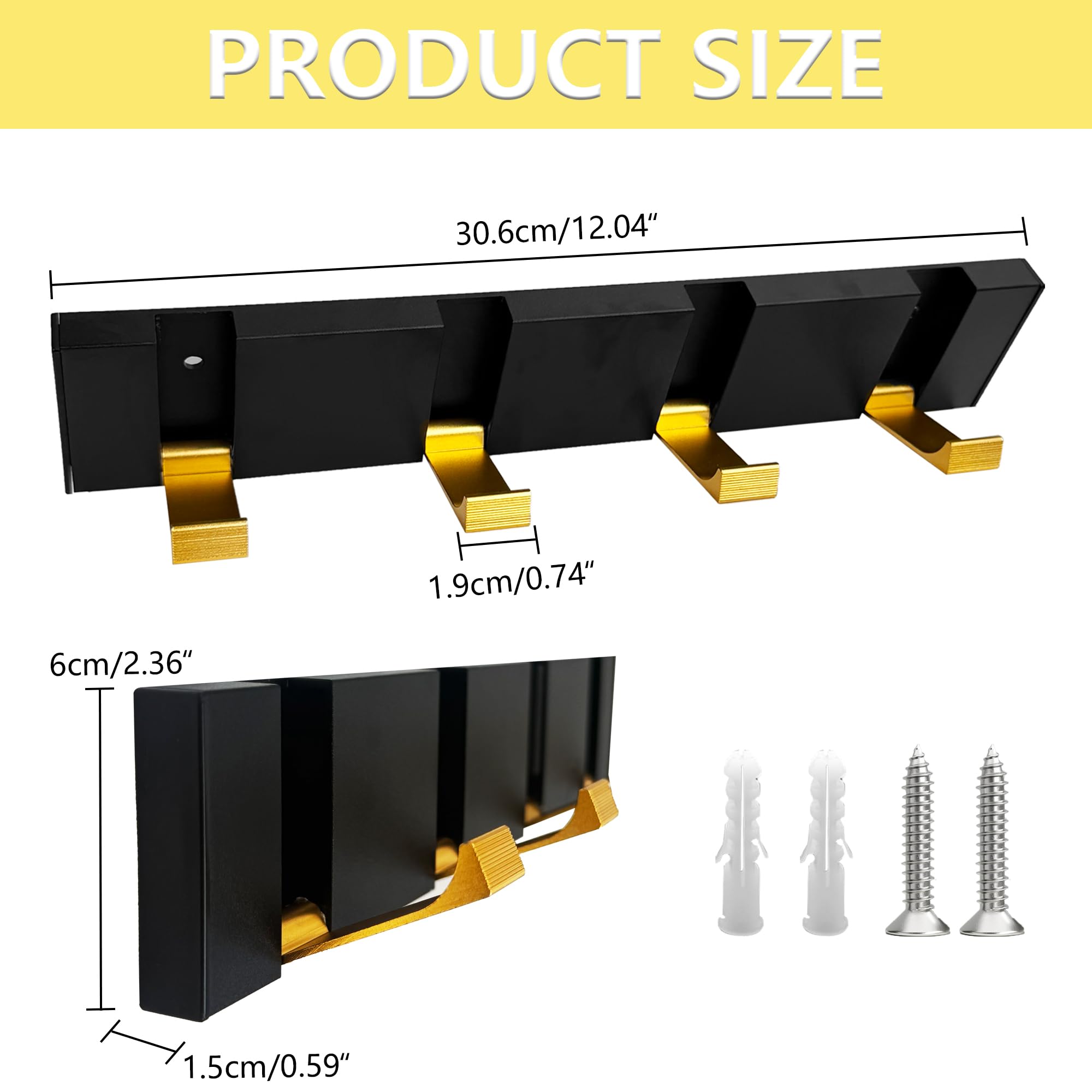 Musiin Wall-Mounted Guitar Cable Holder, Can Hang Monitor Headphones/Guitar Cable/Audio Cable - Image 3