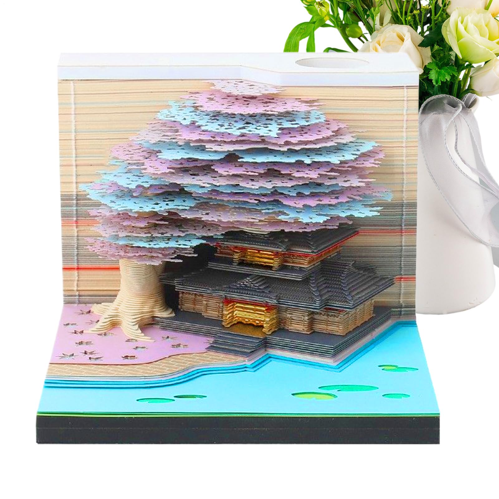 Generico 3D-Kalender, Papierskulptur-Kalender, künstlerisches Notizbuch im Baum-Design, mit Notizblock, für Klassenzimmer, Urlaub, Umzug, Fitnessstudio, Lehrer, Zuhause