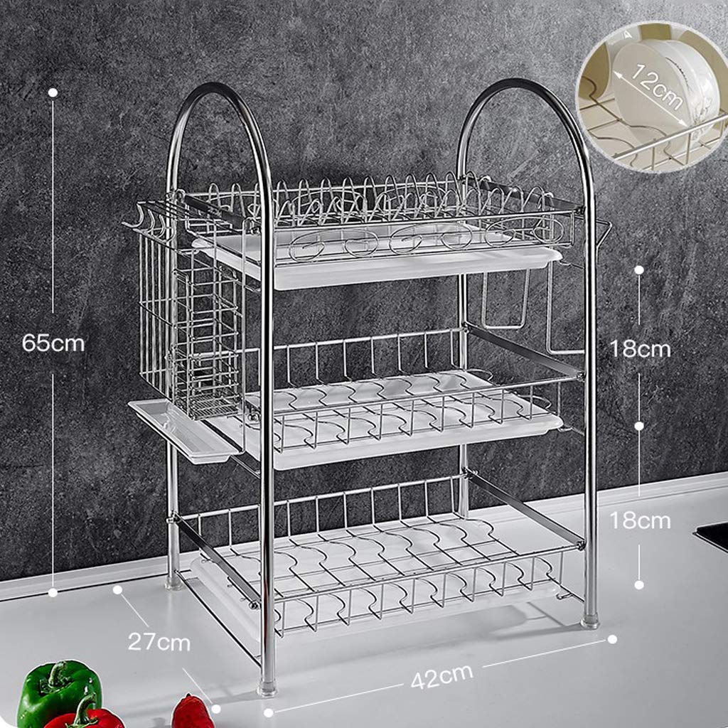 Rejilla para secar Platos Rejilla para Cubiertos 304 Suministros de Cocina Rejilla de Drenaje de Acero Inoxidable Rejilla multifunción con Palillos Rejilla para Cuchillos Rejilla p