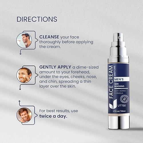 Miniatura 6 de Crema facial para hombres crema antienvejecimiento y arrugas para hombres con colágeno, ácido hialurónico, vitaminas E y B, manteca de karité,