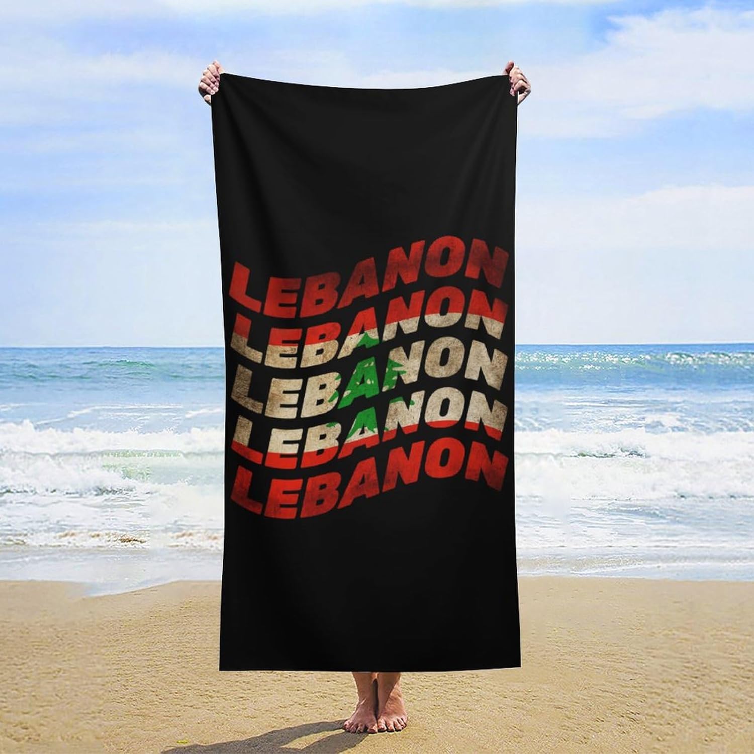 Lebanon Flag Lebanese Beach Towels Oversized Jumbo Large Yoga Bath Towel for Pool Yoga Swim Body 160x80cm